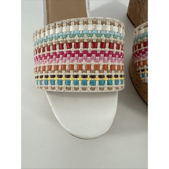Veronica Beard Women's Size 10 White Dali Woven Wedge Sandals Shoes - Picture 3 of 13